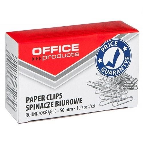 Spinacze 50mm Office Prod.okrągłe nikiel 100szt.