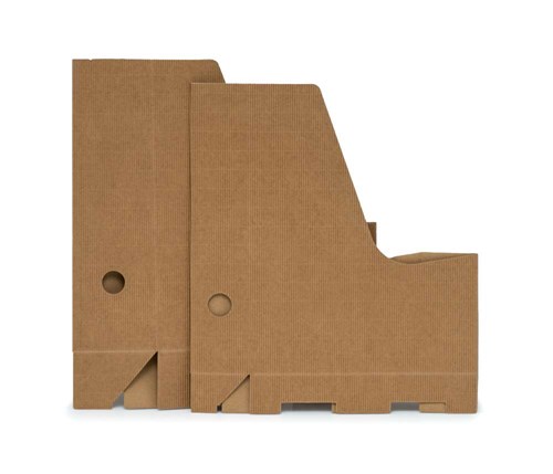 Karbowany pojemnik na dokumenty A4 szer. 9cm brąz