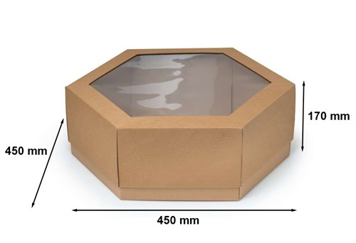 Pudełko karbowane z oknem 450x450x170mm wieczkowe