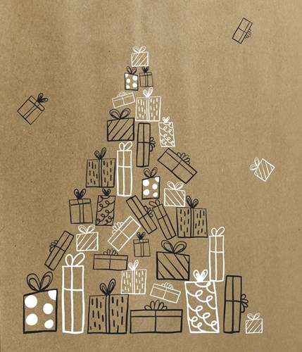 Torba świąteczna z papieru KRAFT 180x80x220mm PREZENTY