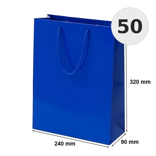 Torby prezentowe granatowe laminowane 240x90x320 mm 50 szt