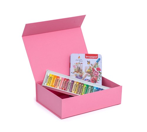 Pudełko Magnetyczne Różowe 250x180x70mm Elegancki Karton Prezentowy