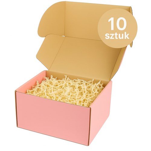 karton różowy, pudełko fasonowe, karton wykrojnikowy, pakiet 10 sztuk, karton fala E