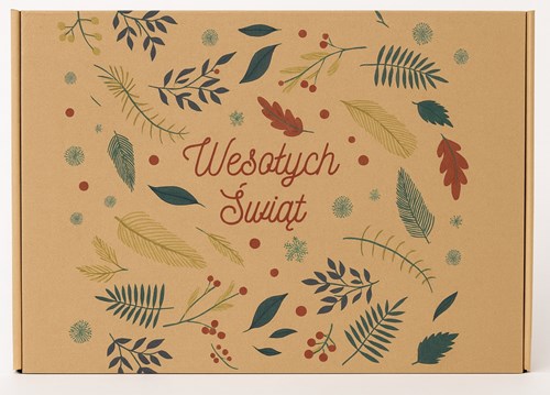 karton świąteczny MIX, pudełko prezentowe fasonowe, opakowanie Wesołych Świąt, karton ozdobny święta, karton fasonowy szary