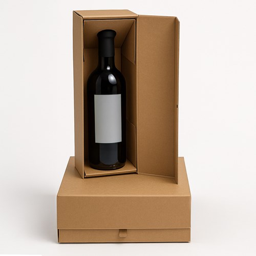 Pudełko na 1 wino KRAFT z magnesem 340x100x95mm (zewn.)