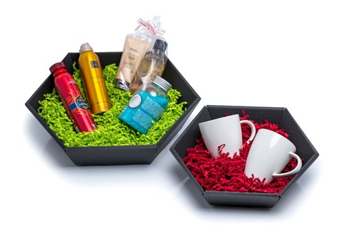 Kosz prezentowy karbowany czarny Duży 245x290