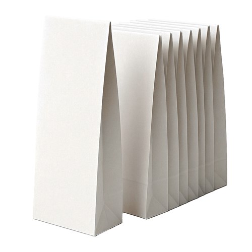 Torba papierowa KLOCKOWA 120X90X360 / BIAŁA - Pakiet 10 szt