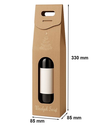 Karton Świąteczny karbowany na wino 85x85x330mm