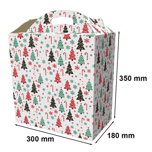 Pudełko świateczne 300x180x350 (CHOINKI)