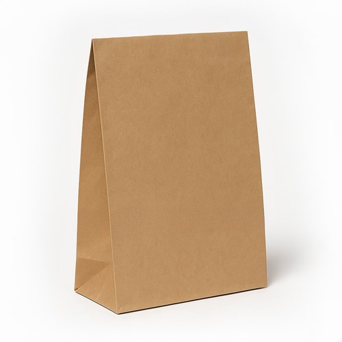 Torba papierowa KLOCKOWA 240x100x360 / BRĄZ GŁADKA