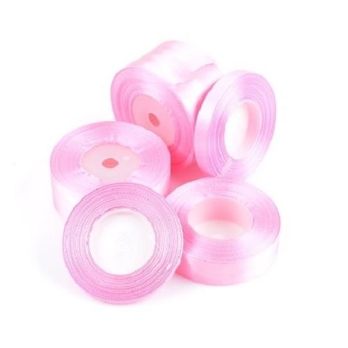 Wstążka satynowa 25mm różowa 32m WS8039