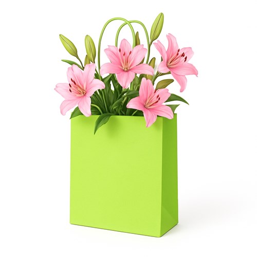 Zielona torebka papierowa 180x80x225 mm z uchwytem skręcanym – mała i ekologiczna