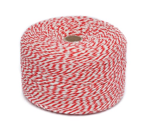 Szpula biało-czerwonego sznurka bawełnianego
