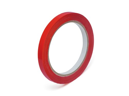 Taśma PVC do zaklejania woreczków 12mm/60m Solvent Czerwona