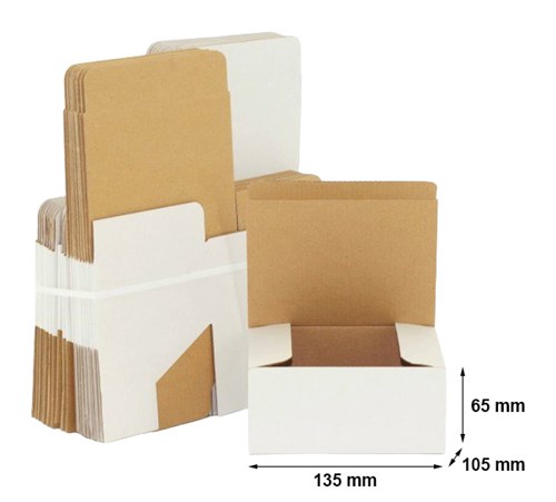 Pakiet - Karton wykr. 135x105x65mm  Biały - 100szt