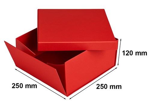 Pudełko składane z wiekiem 250x250x120 Czerwone