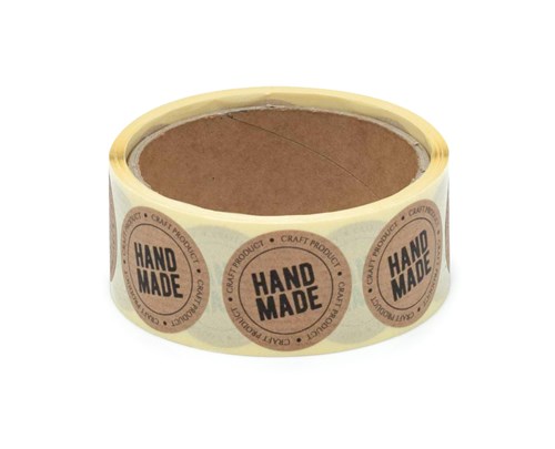Naklejki okrągłe Kraft Handmade - wzór 1