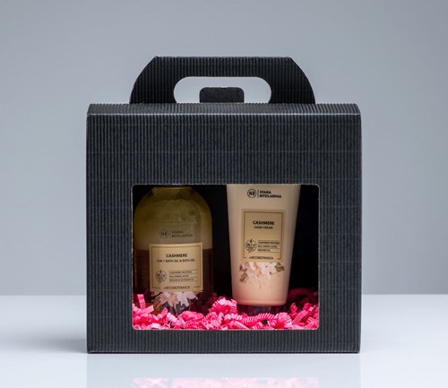 Pudełka karbowane czarne na 2 słoiki 0,9l 190x90x160mm 10szt