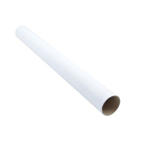 Pakiet białych tub tekturowych do wysyłki, średnica 70 mm, grubość 2 mm, długość 750 mm