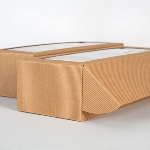 Pudełko ozdobne z oknem EKO karbowane 400x150x100mm F427