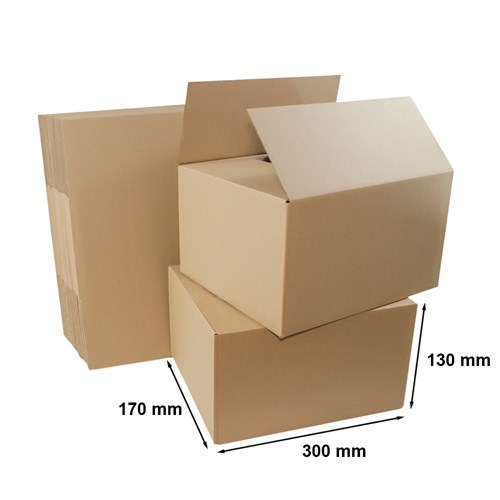 Pakiet kartonów klapowych 300x170x130mm, 50 sztuk
