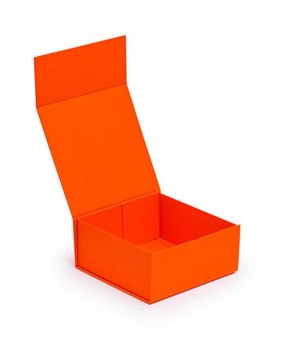 Pudełko Magnetyczne Pomarańczowe Matowe 200x200x90 Ozdobne Prezentowe