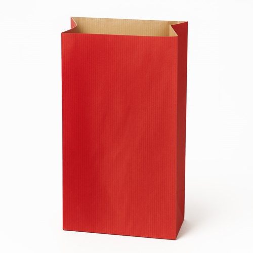 Torebka fałdowa KRAFT RED 160x270+80mm