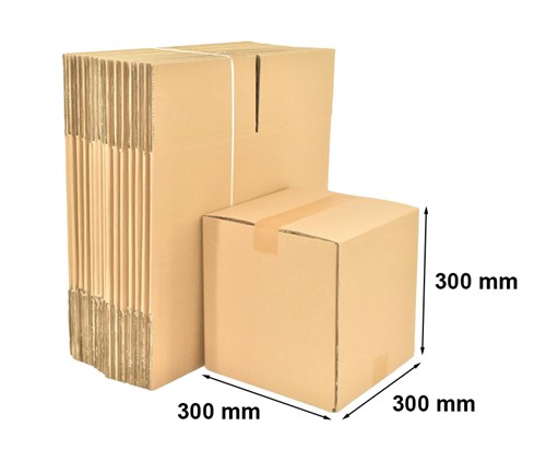 Kartony Klapowe 300x300x300mm, 100 sztuk