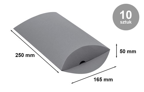 Pakiet Pudełko ozdobne Poduszka 250x165x50 Szare L10szt