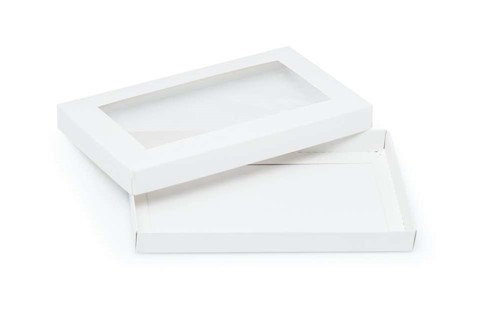 Pudełko ozdobne białe 200x120x20mm z oknem