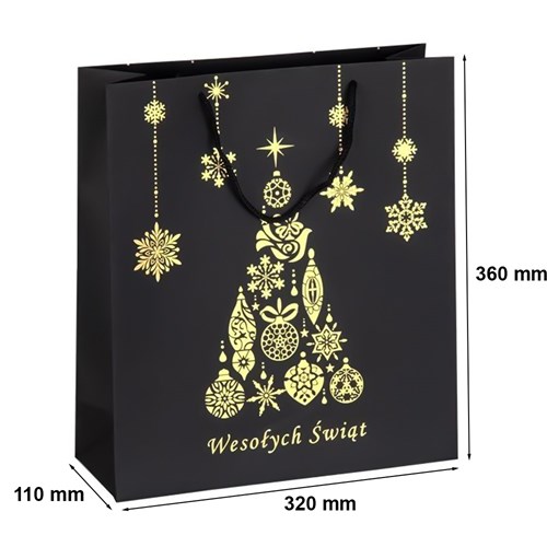 Torebka na 3 butelki win 320x110x360mm K-423 świąteczna CHZ3