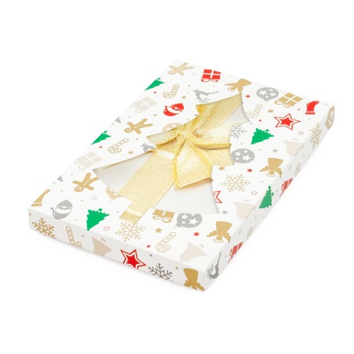 Pudełko ozdobne choinka/prezenty 220x150x20mm