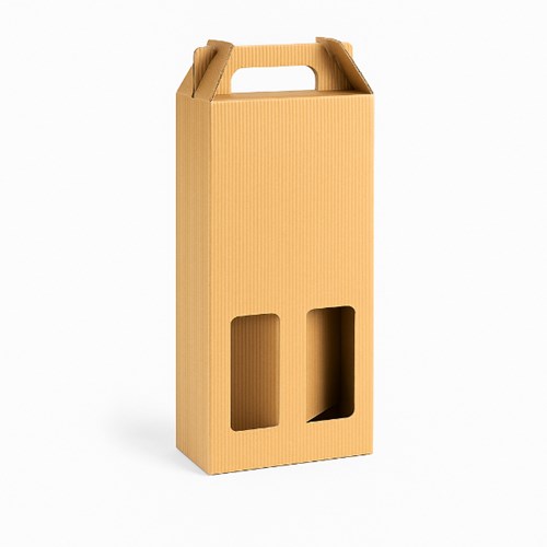 Pudełko prezentowe karbowane na 2 butelki wina – 180x90x315 mm