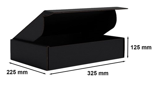 Karton Wykrojnikowy 325x225x125(zewn) Czarny eleganckie pudełko