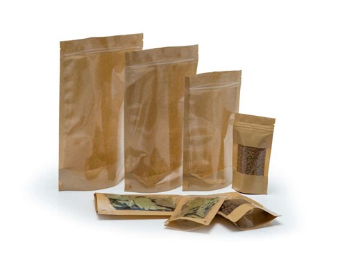 Doypack Papierowy + PE 750ml Małe okno -100 sztuk
