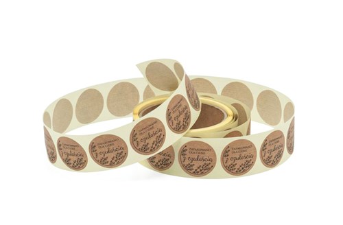 Naklejki Kraft "Zapakowano dla Ciebie z czułością"