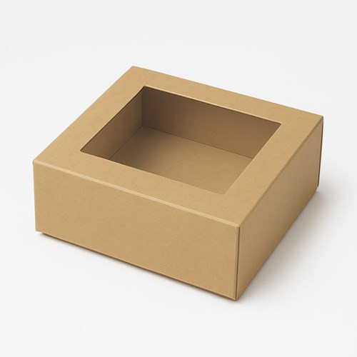 Pudełko Magnetyczne Kraft z Okienkiem 150x150x60mm (zew.)