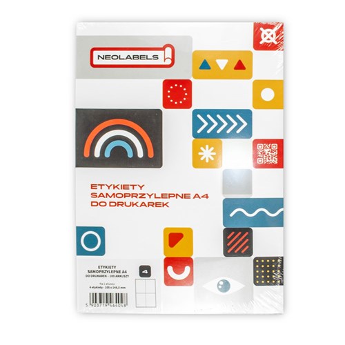 Arkusze samoprzylepne "4" - 105x148.5mm NEOLAB, 100 arkuszy