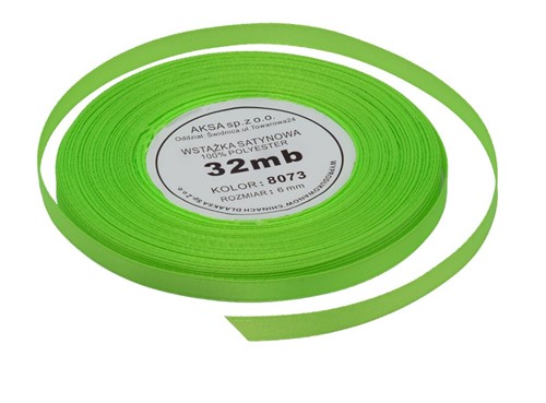 zielona wstążka satynowa