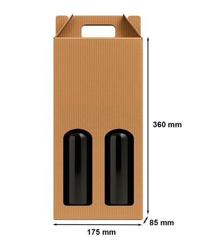 Pudełko karbowane 175x85x360mm / 2 wina