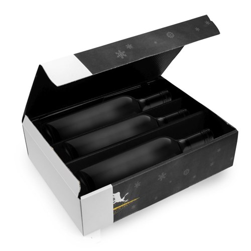 Pudełko Świąteczne na Prezent Premium Czarne SCHNEEG 360x260x93mm