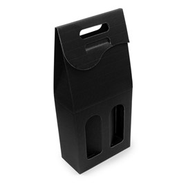 Pudełka karbowane czarne na 2 wina 180x80x395mm 10 sztuk