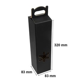 Pudełko na wino śniezka czarne 83x83x320mm F217