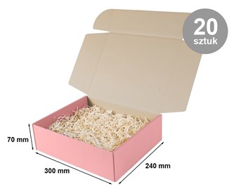karton fasonowy, karton różowy, opakowanie paczkomat A, pudełko e-commerce, karton 300x240x70