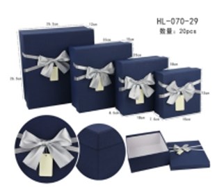 Zestaw Pudełek - Granat ze srebrem 70-29 (4 szt.)