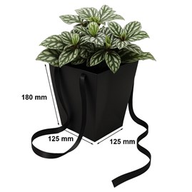 Czarna torba papierowa Prestige 125x125x180 / 165x165 mm – klasyczne opakowanie premium