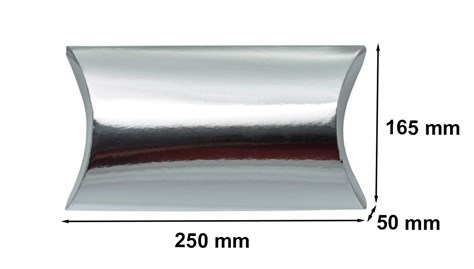 Srebrne pudełko laminowane poduszka