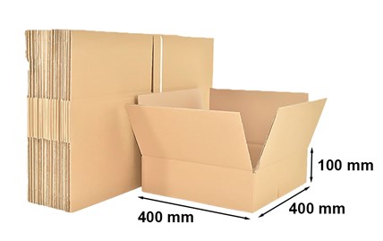 Kartony Klapowe 400x400x100mm 5-warstwowe, 100 sztuk