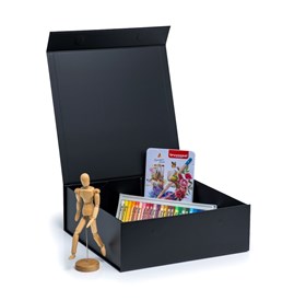 Pudełko Magnetyczne Czarne 330x330x115mm (zew)A4 Na Prezent Ozdobne