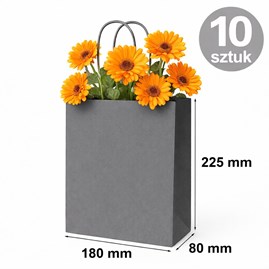 Torba papierowa kraft szara 180×80×225 mm 10 sztuk